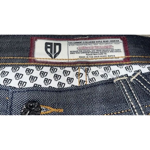 NEW Deadstock Y2K Artful Dodger Mens Jeans Embroidered & Bejeweled Size 42x35 - Picture 5 of 16